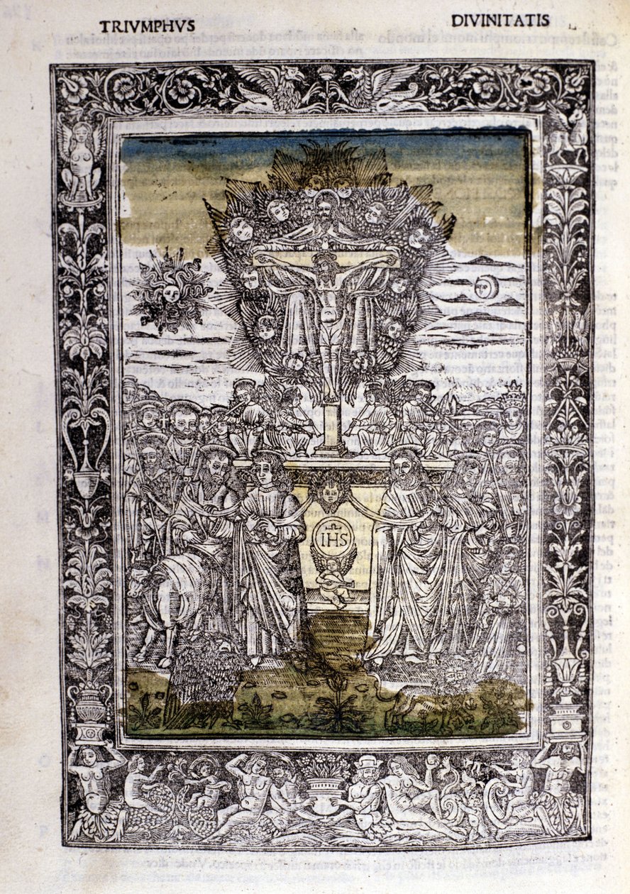 Triomf van de goden van Francesco Petrarca (Petrarca). Miniatuur sd. Bibl. Trivulziana, Milaan. door Unknown artist