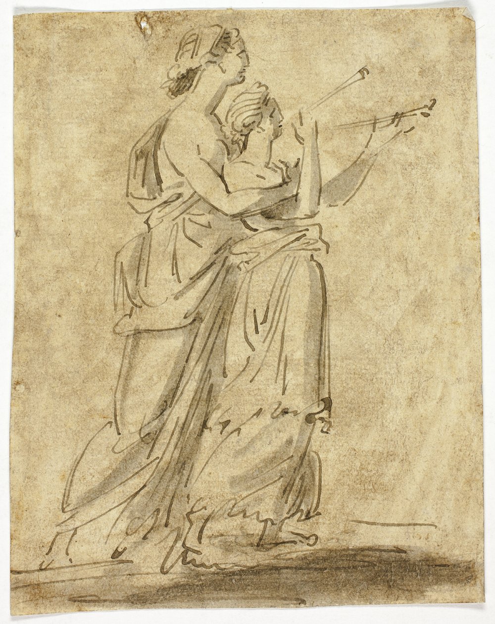 Twee klassieke vrouwenfiguren door Unknown artist
