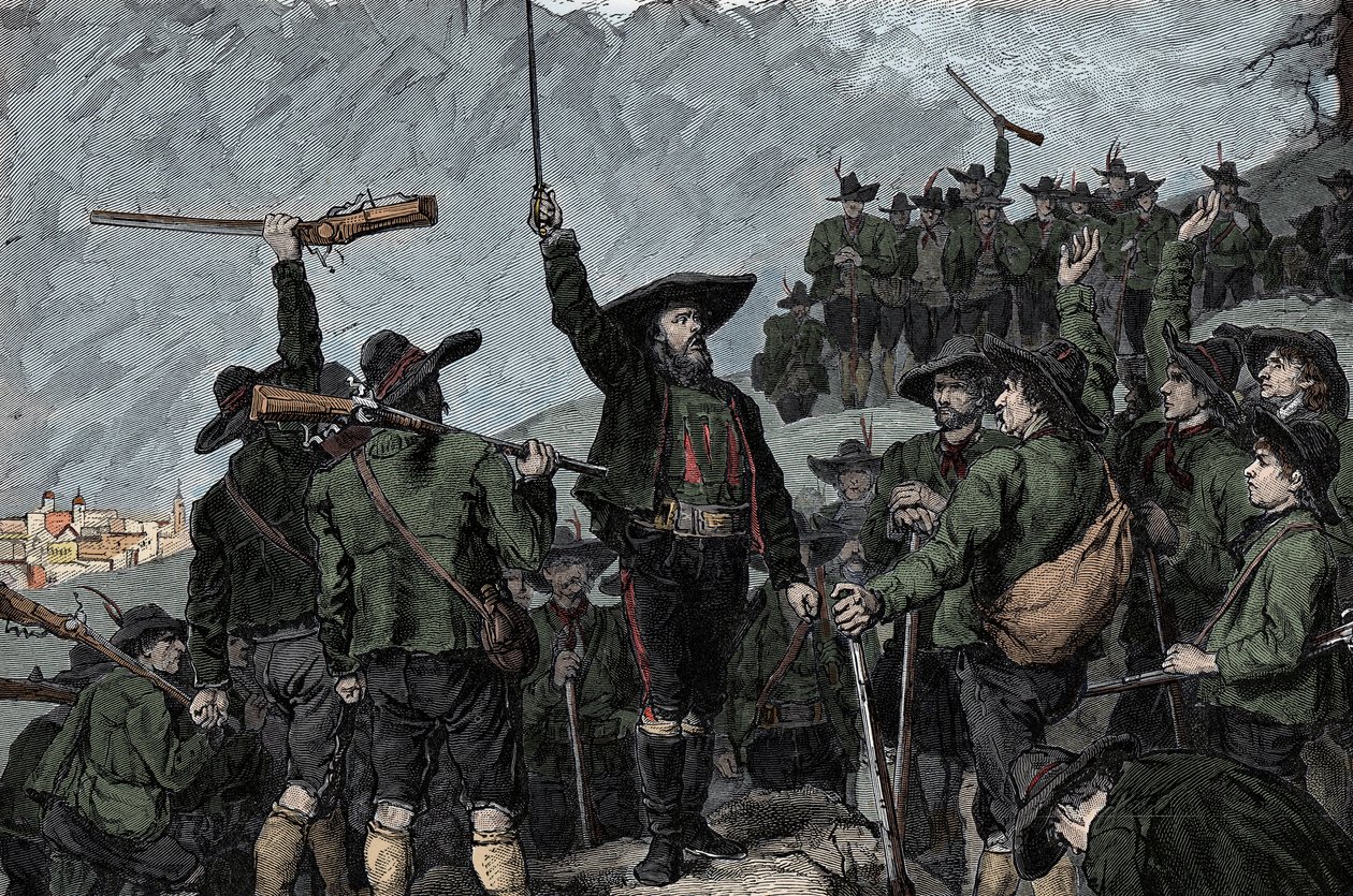 Tiroolse patriot Andreas Hofer (1767-1810) - Opstand van Tirol in 1809: De Tiroolse patriot Andreas Hofer door Unknown artist