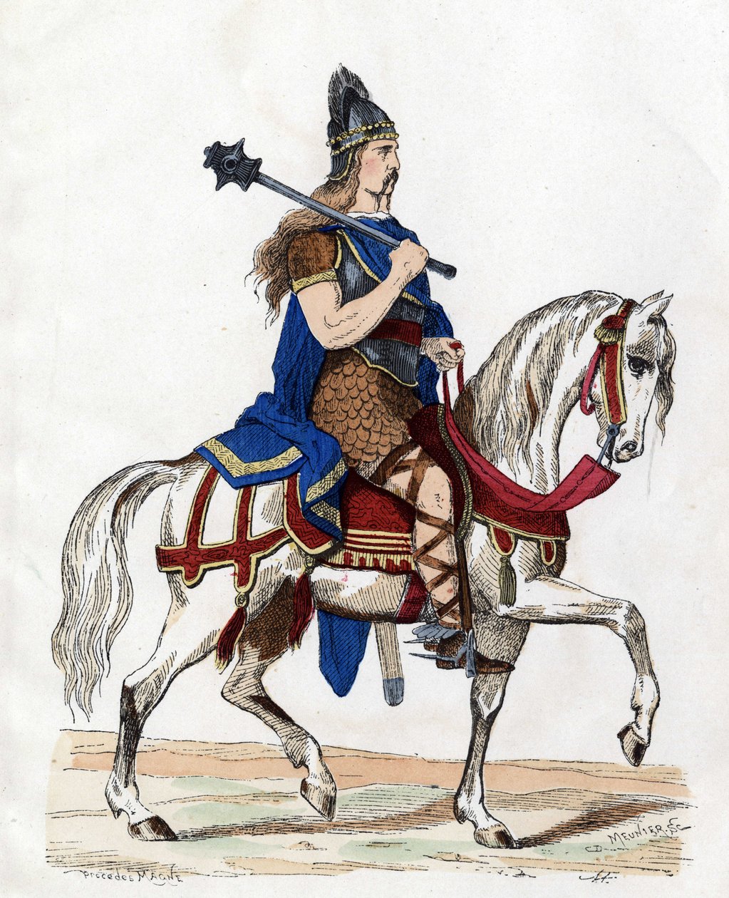 Een chef van de Franken - in Les Costumes civil et militaires des Francais dans travers les Siecles Paris F. Roy 1882 door Unknown artist