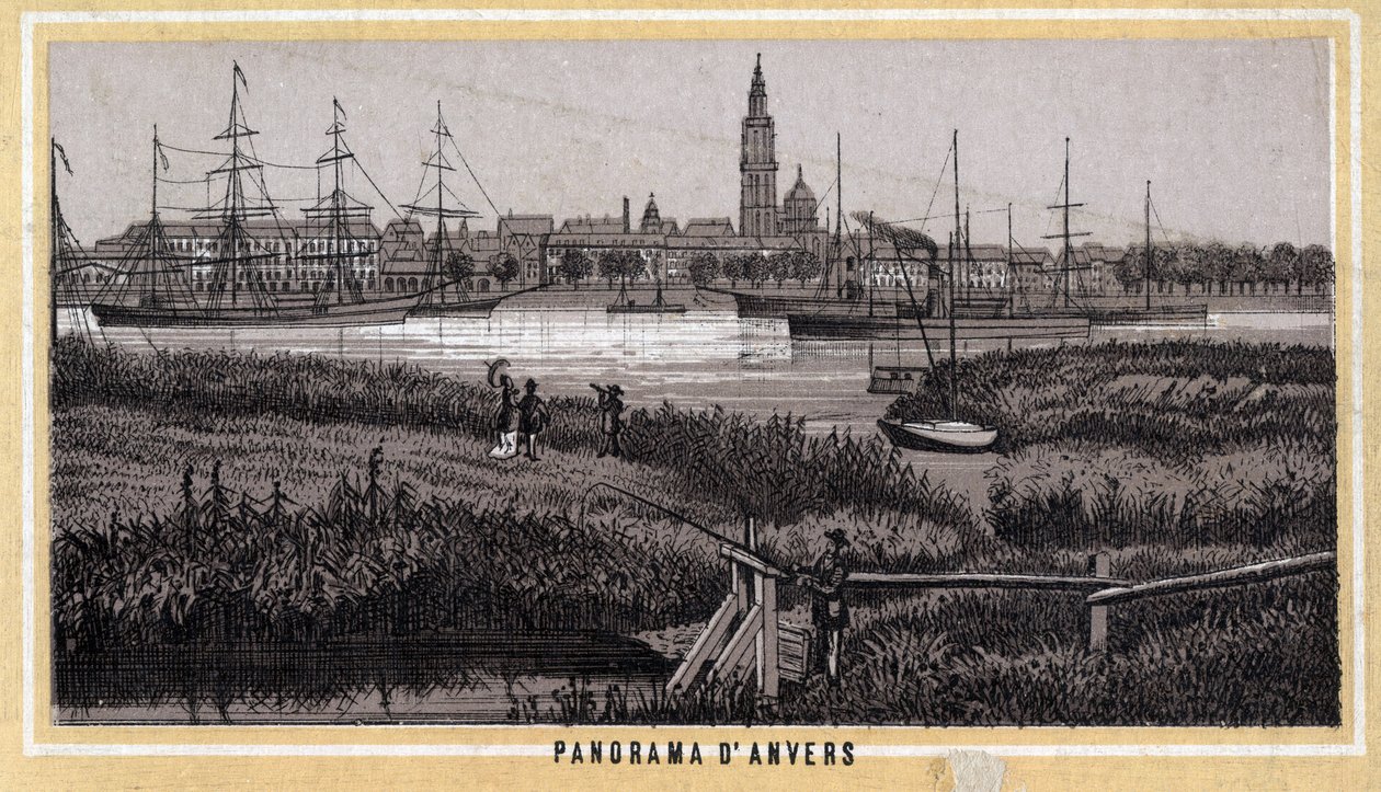 Uitzicht op Antwerpen, België (Vlaamse regio) door Unknown artist