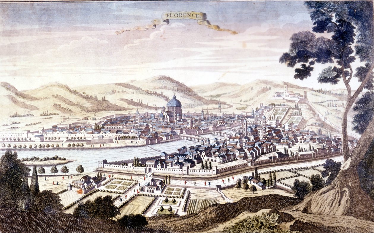 Zicht op Florence in de 18e eeuw door Unknown artist