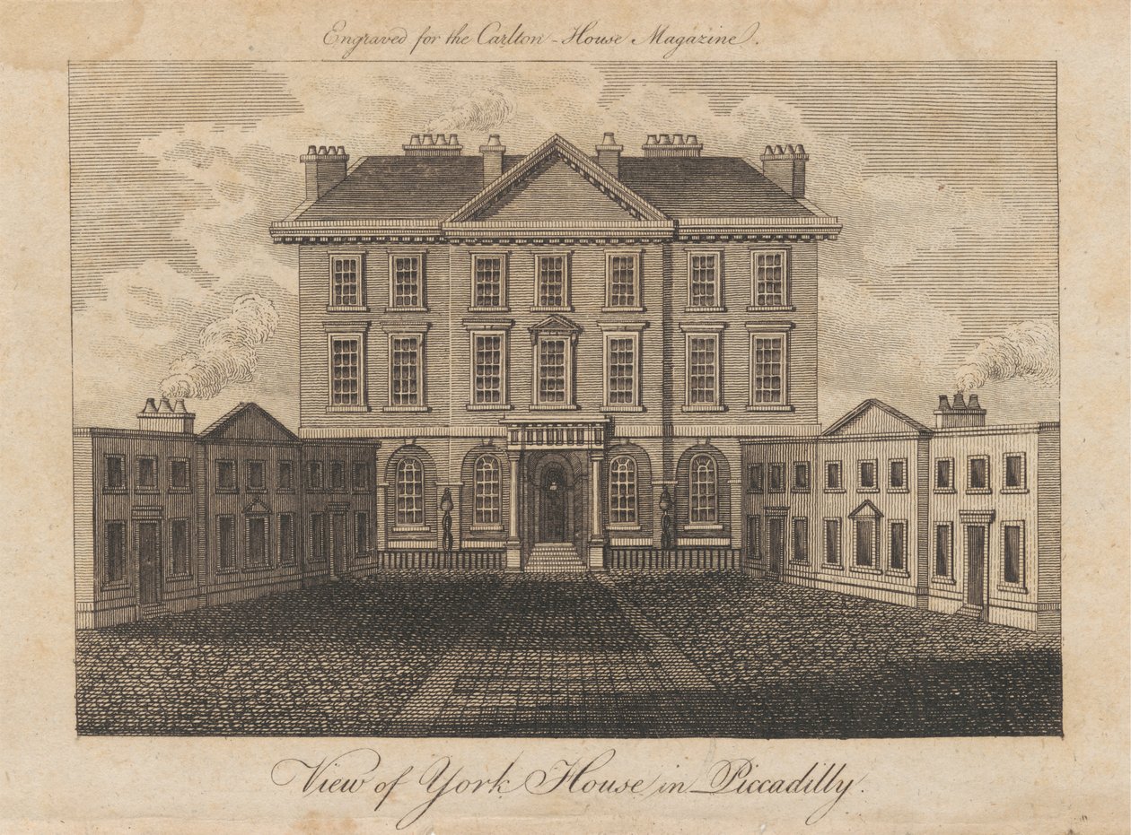 Uitzicht op York House in Piccadilly door Unknown artist