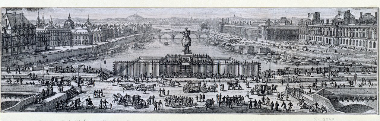 Uitzicht op de Pont Neuf in Parijs door Unknown artist
