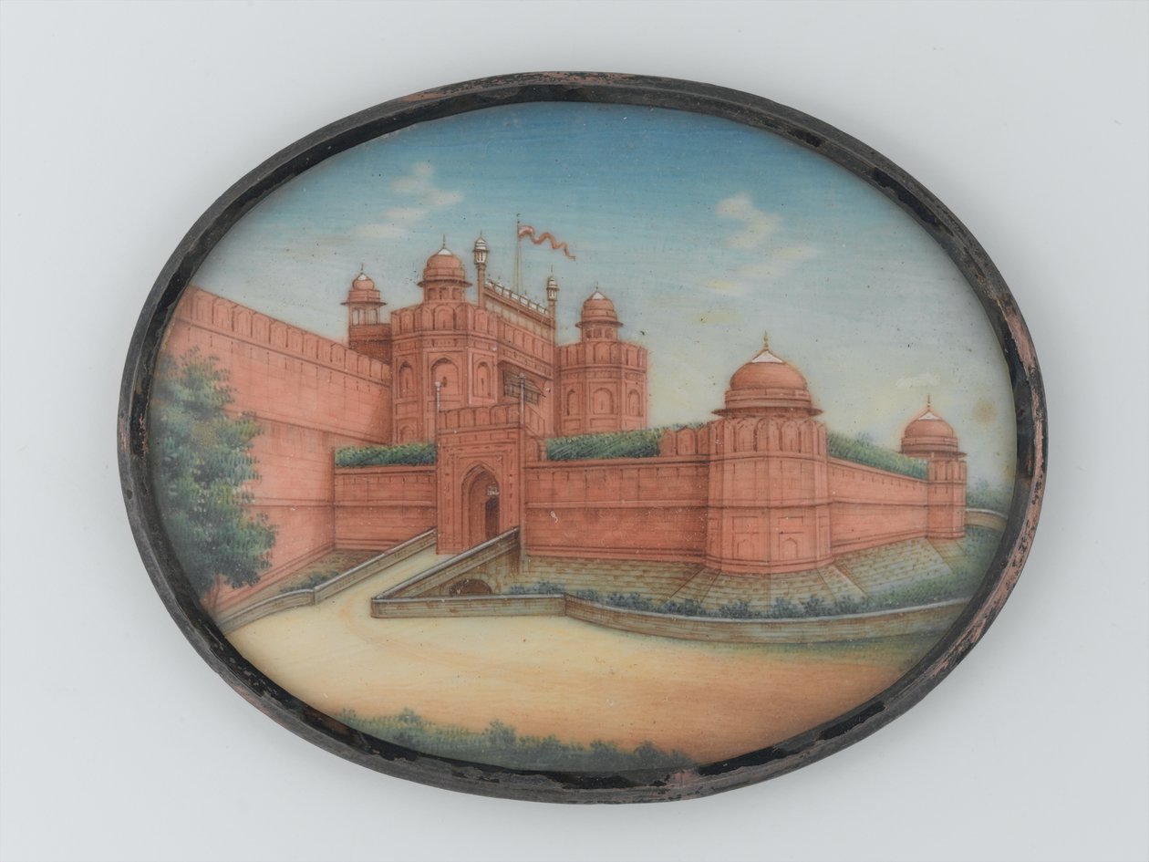 Uitzicht op het Rode Fort, Delhi, circa 1850 door Unknown artist