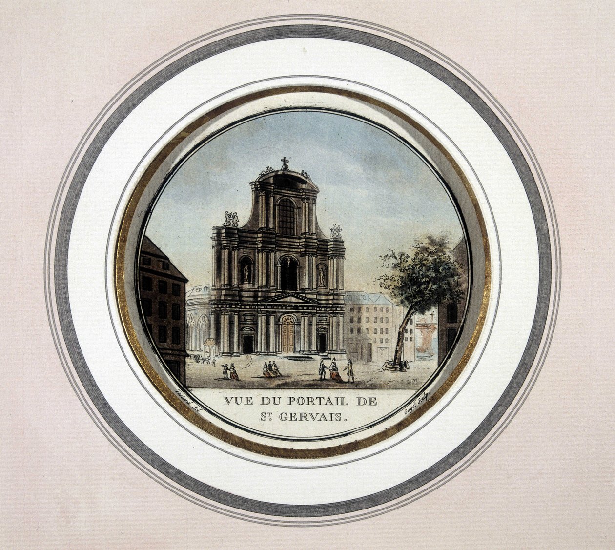 Uitzicht op de poort van St Gervais (Saint Gervais) door Unknown artist