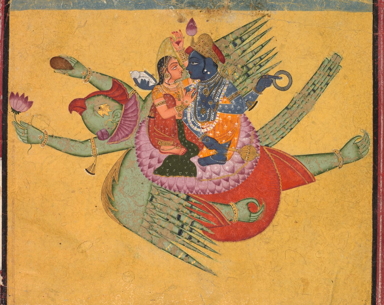 Vishnu en Lakshmi op Garuda door Unknown artist