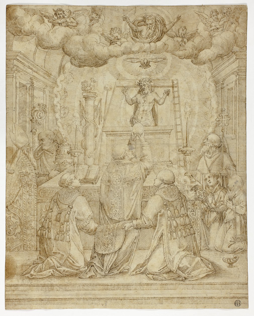 Visioen van Sint Gregorius door Unknown artist