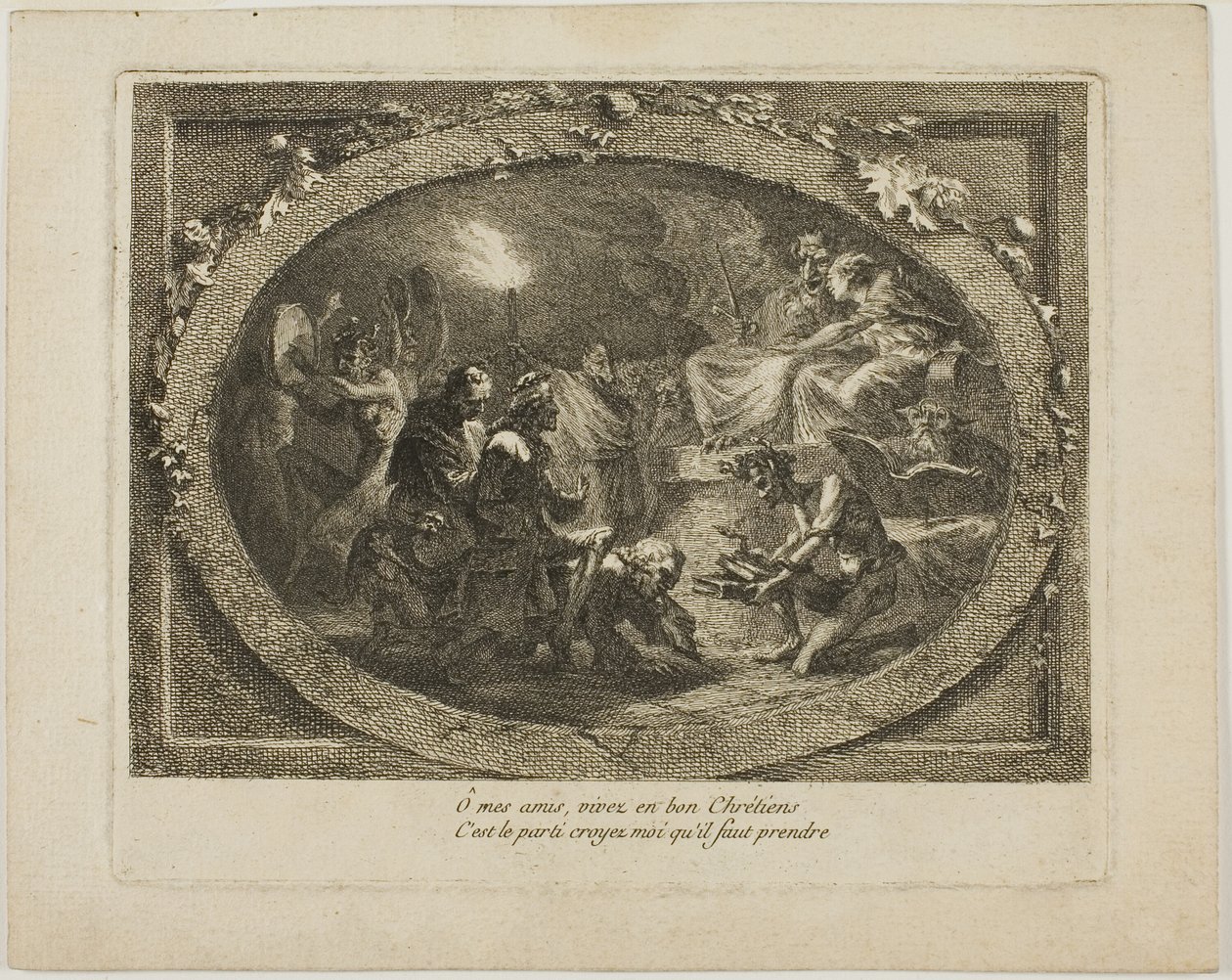 Voltaire bij een satanisch feest door Unknown artist