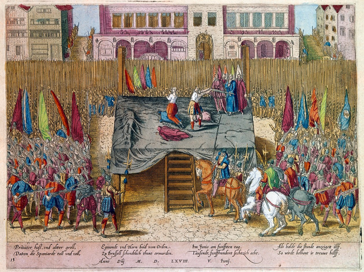 Oorlog van Negentig Jaar: De Onthoofding van Lamoral, Graaf van Egmont, Prins van Gavere (1522-1568) door Unknown artist