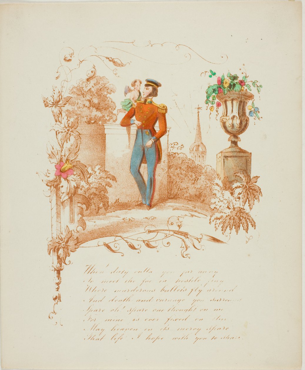 Als de plicht je ver weg roept (valentijn) door Unknown artist