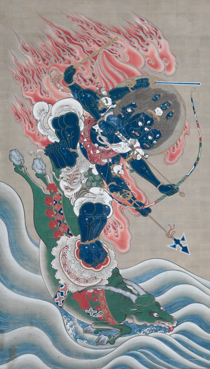 Wijze koning van grote ontzagwekkende kracht (Daiitoku Myōō) door Unknown artist