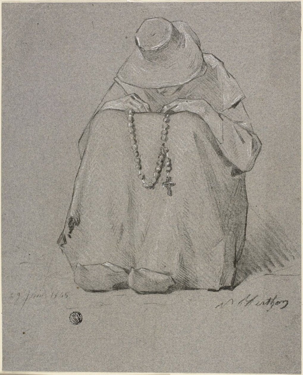 Vrouw met rozenkrans door Unknown artist