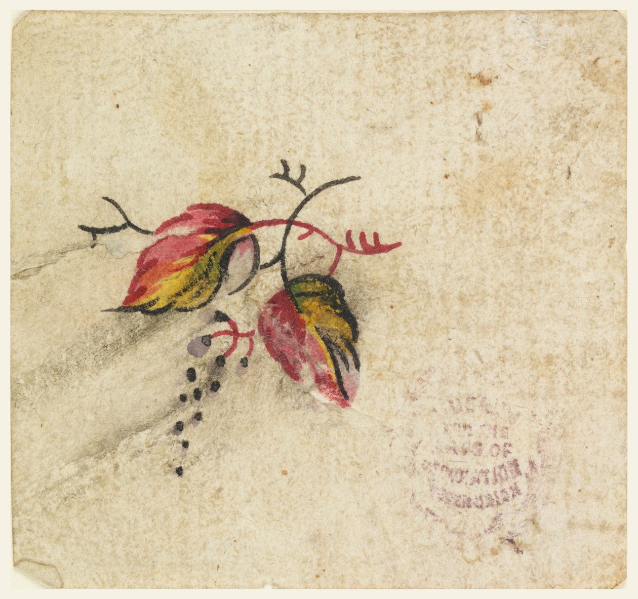 Houtsnede proefdruk voor een bedrukt textiel door Unknown artist