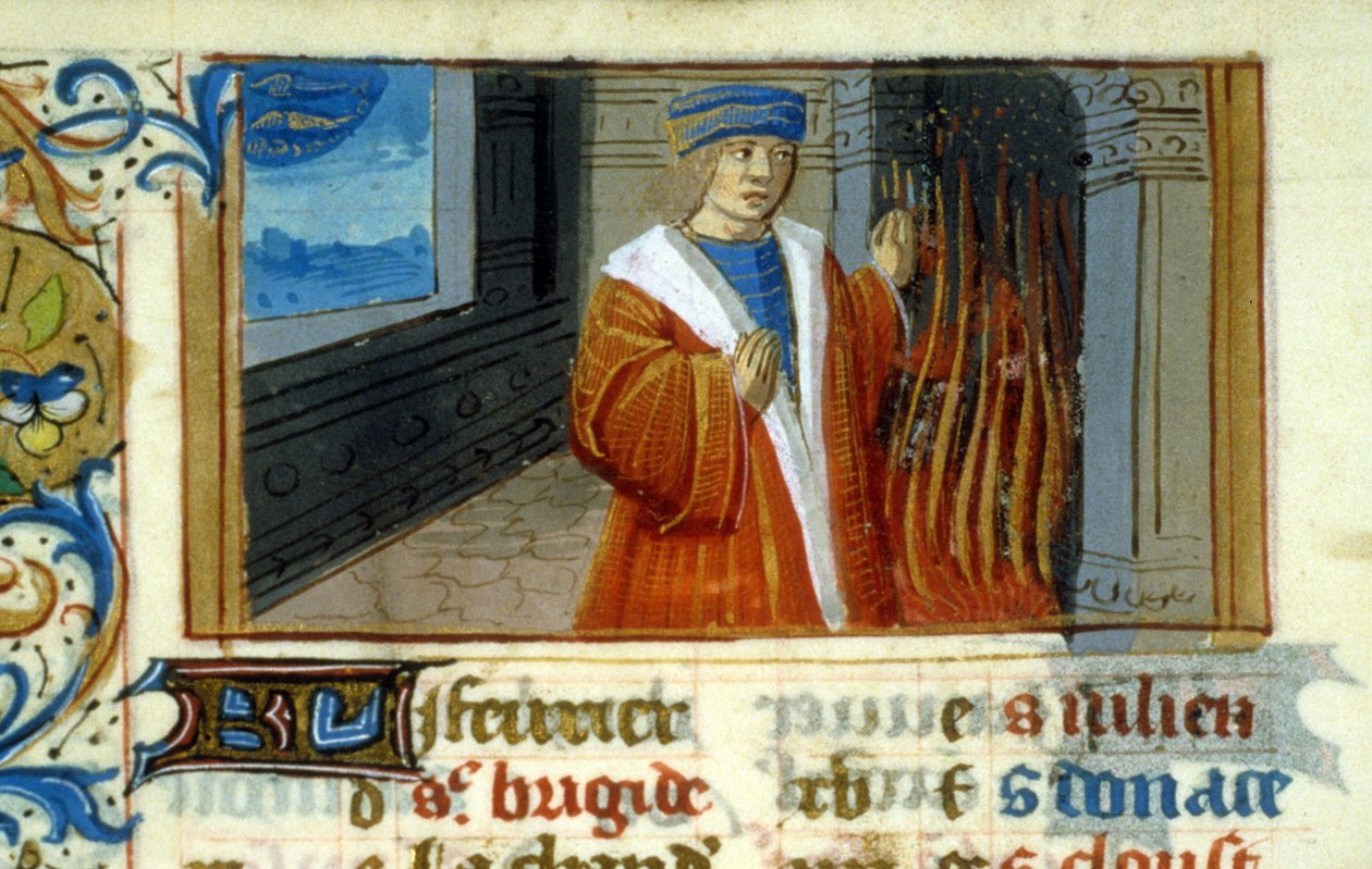 Zodiac Vissen, haard - miniatuur, Middeleeuwen: Toestemming vragen aan de Gemeentelijke Bibliotheek van Toulouse door Unknown artist