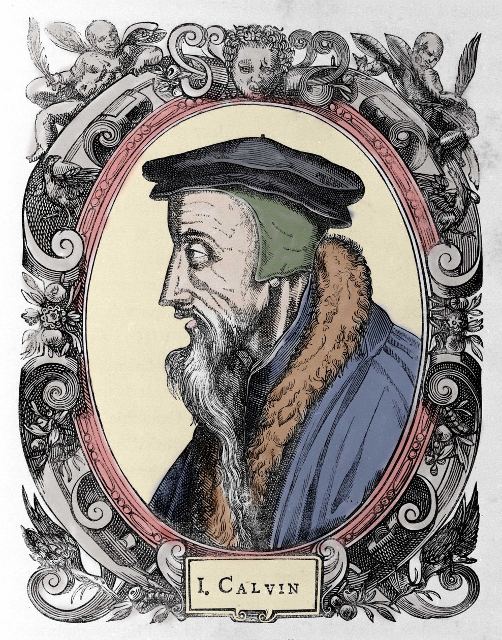 Portret van Jean Calvin (1509-1564), Franse religieuze hervormer en schrijver. door Unknown artist