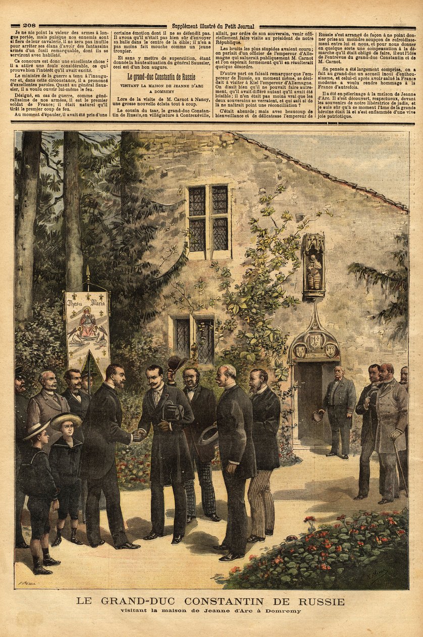Het bezoek van Constantine Nicolaevich Romanov (1827-1892) Grootvorst van Rusland en neef van Tsaar Alexander III (1845-1894), aan het huis van Jeanne d