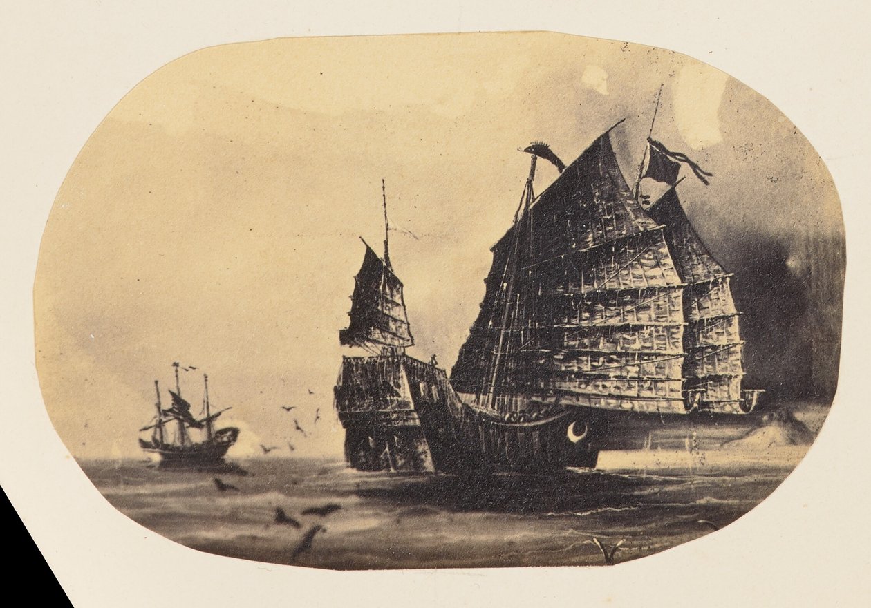 [Fotokopie van een tekening van een Chinees jonkschip]. door Unknown artist/maker