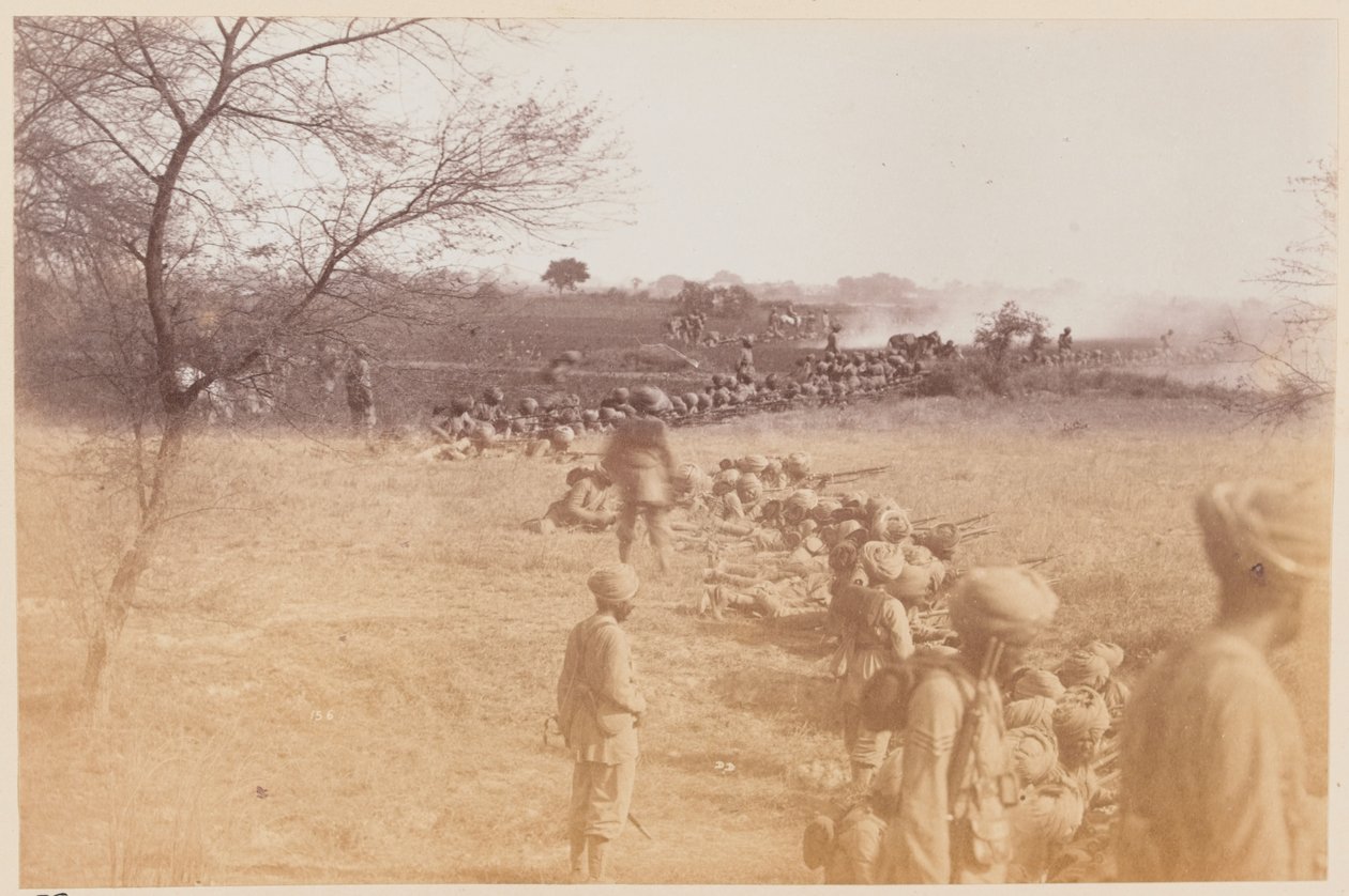14e Sikhs in actie, Delhi Oefenkamp door Unknown photographer