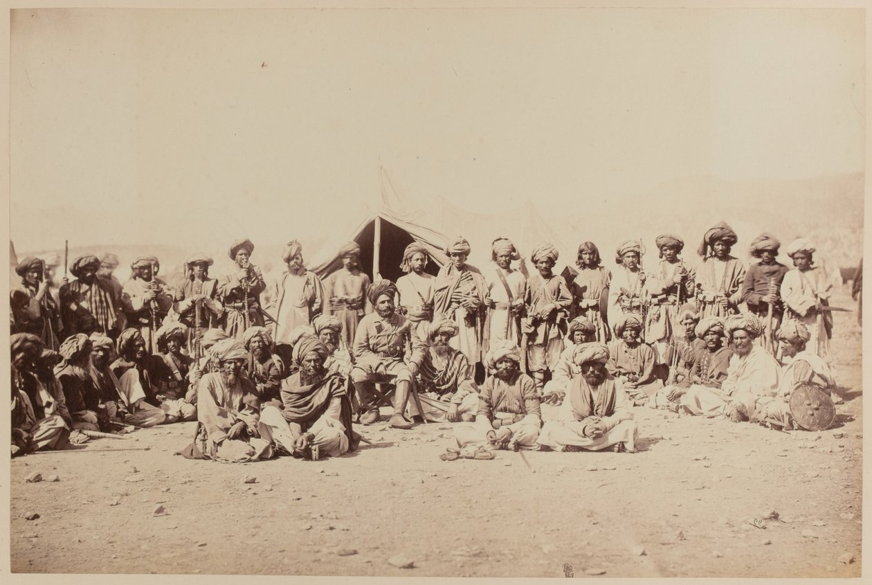 Afghaanse stamleden bij een durbar door Unknown photographer