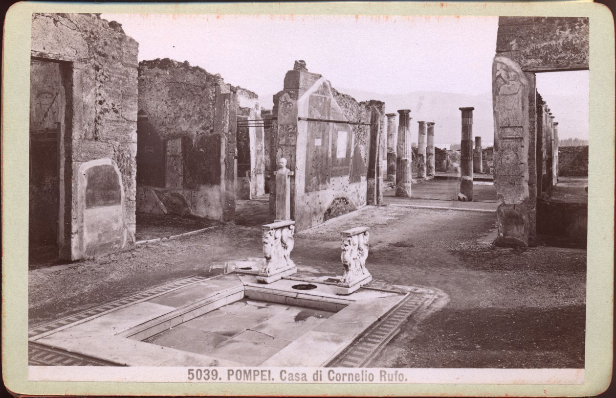 Huis van Cornelius Rufus in Pompeii, ca 1880 (foto) door Unknown photographer