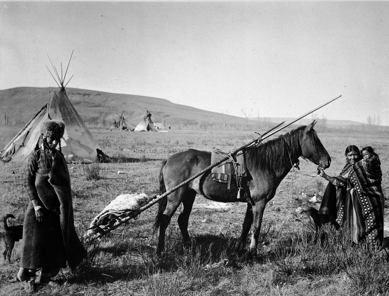 Cree Indianenfamilie van Canada door Unknown photographer
