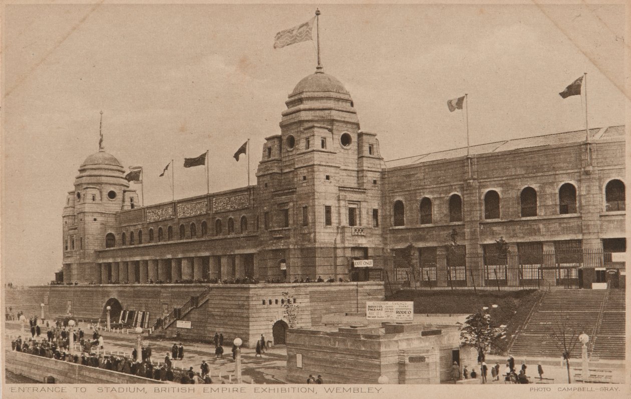 Toegang tot het stadion, tentoonstelling van het Britse Rijk, Wembley door Unknown photographer
