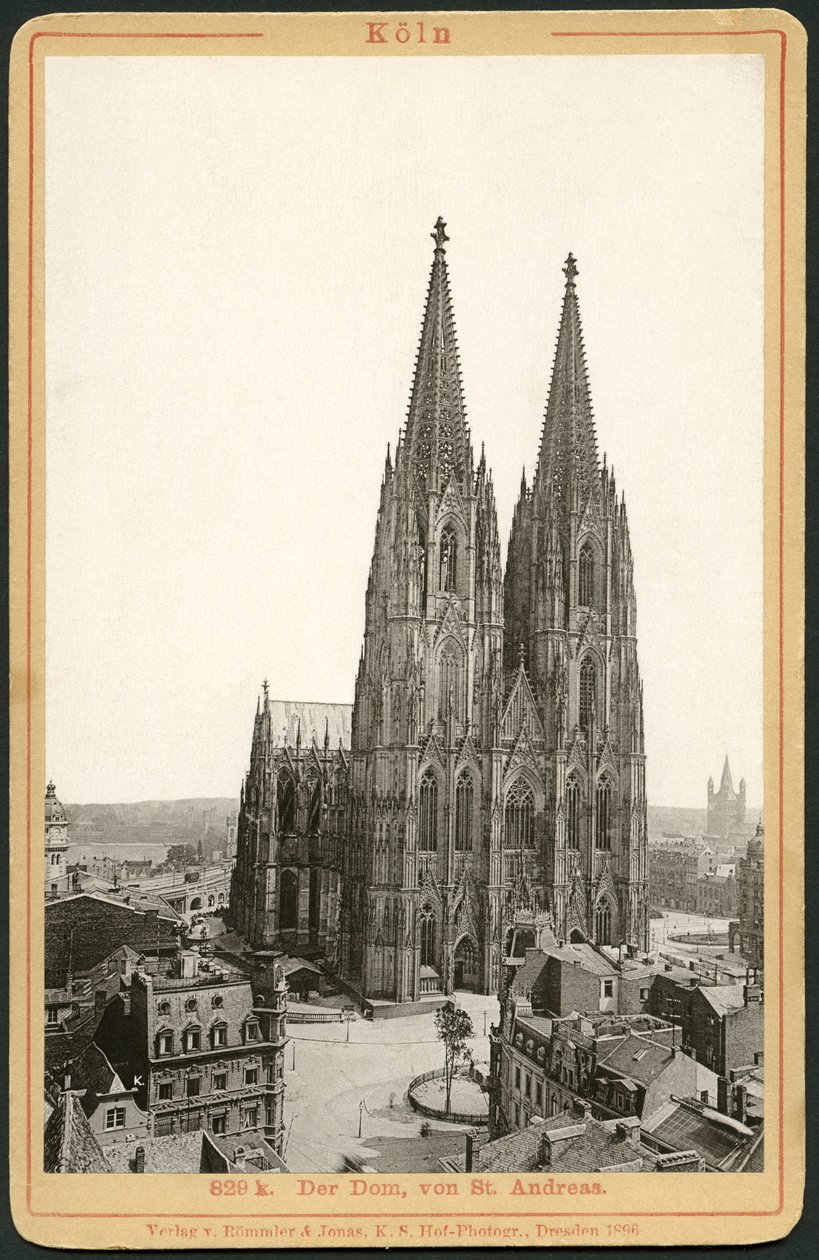 Duitsland, Noordrijn-Westfalen, Keulen, kathedraal, uitgegeven door Roemmler en Jonas, Dresden door Unknown photographer