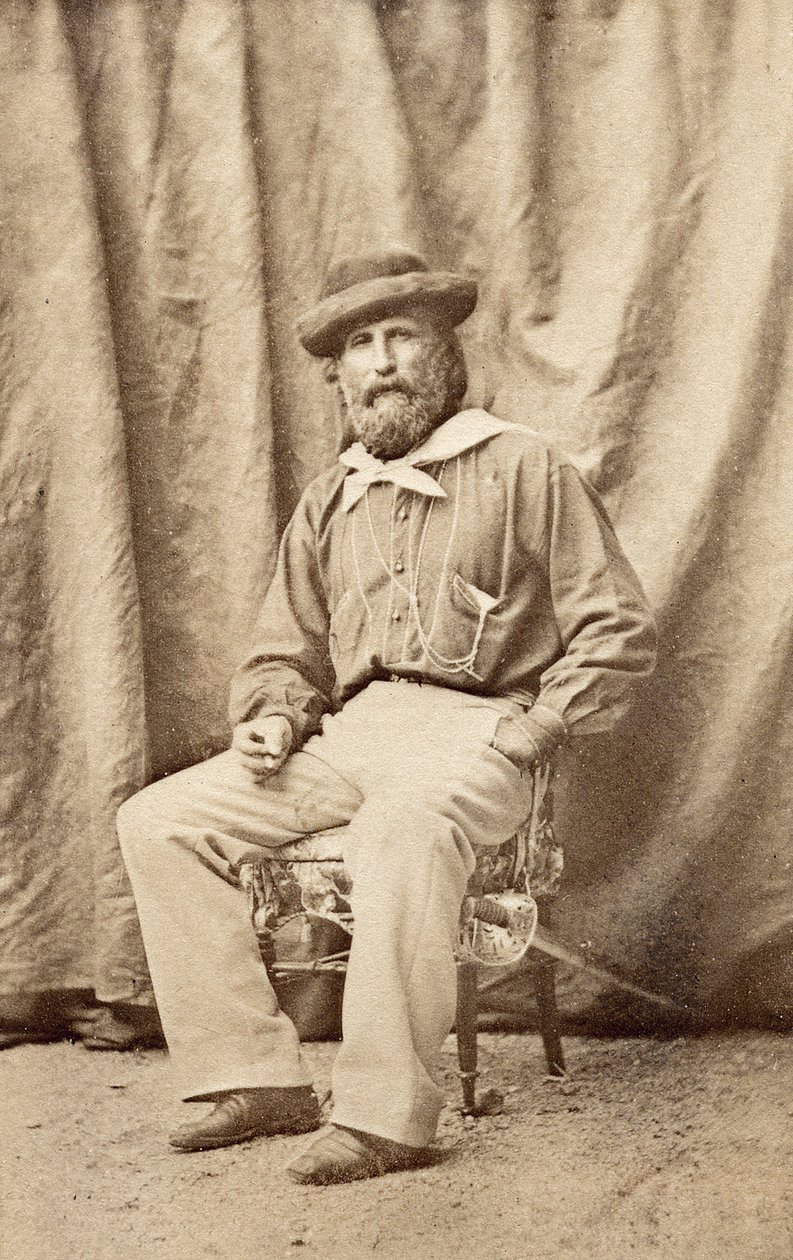 Giuseppe Garibaldi in Caserta in 1860 door Unknown photographer