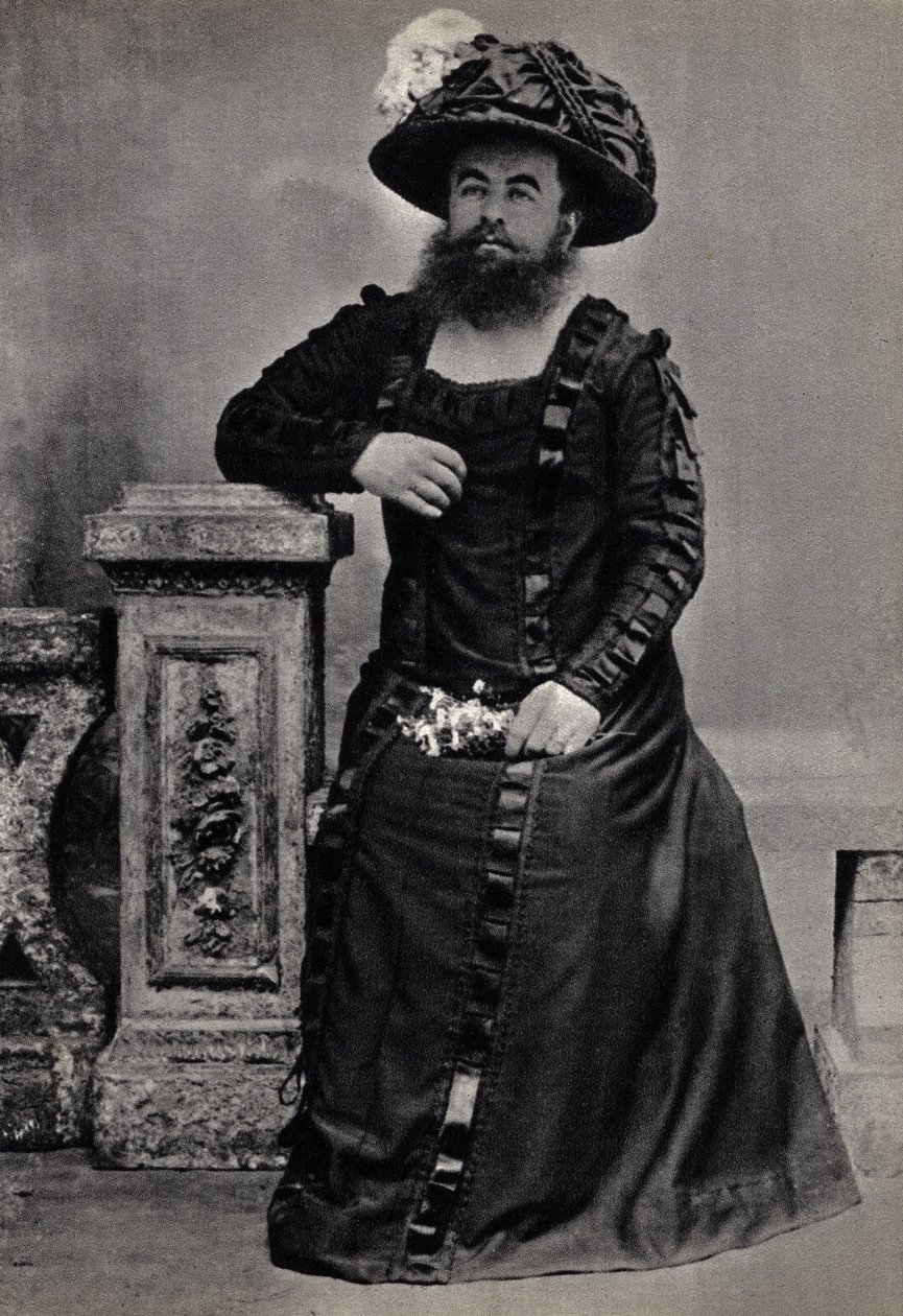 Les Monsters, de vrouw met baard. Fotografie, eind 19e eeuw, Parijs. Coll. Selva. door Unknown photographer