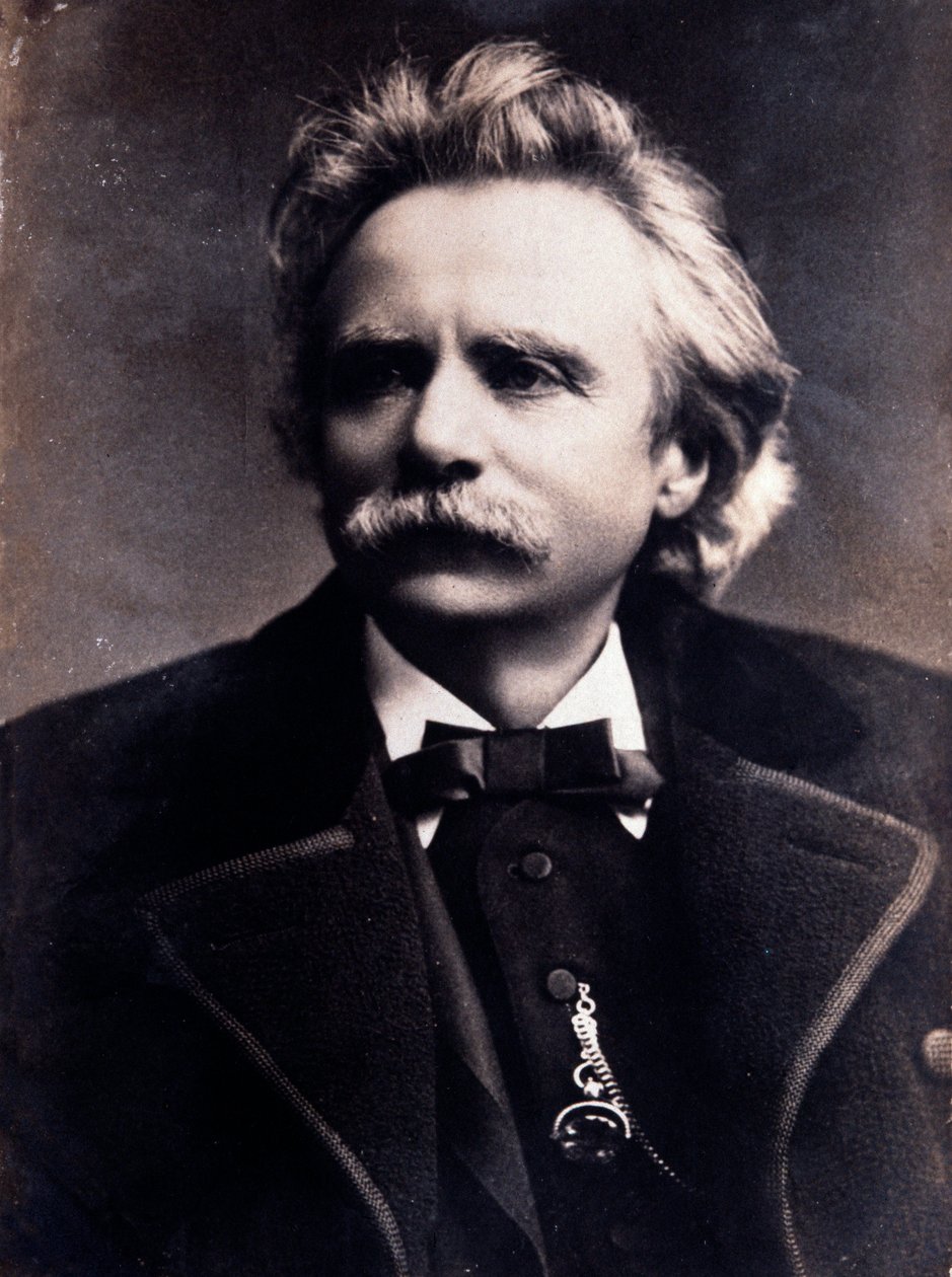 Portret van Edvard Grieg (1843-1907) Noorse componist door Unknown photographer