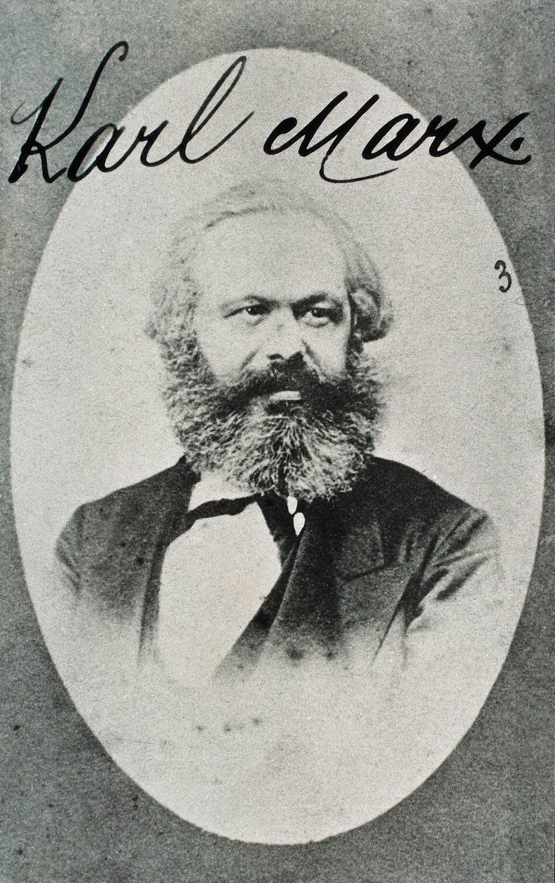 Portret van de Duitse filosoof en econoom Karl Marx. door Unknown photographer