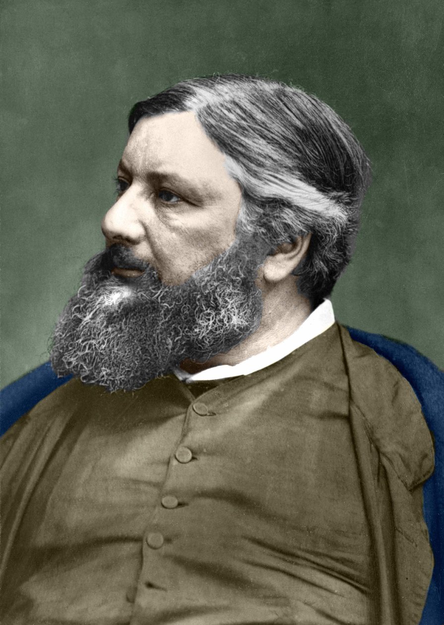 Portret van Gustave Courbet (1819-1877). door Unknown photographer