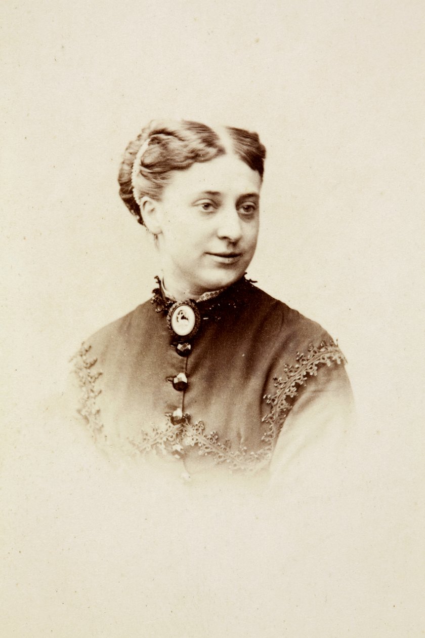 Portret van juffrouw Dunlop, ca. 1860s (zwart-wit foto) door Unknown photographer