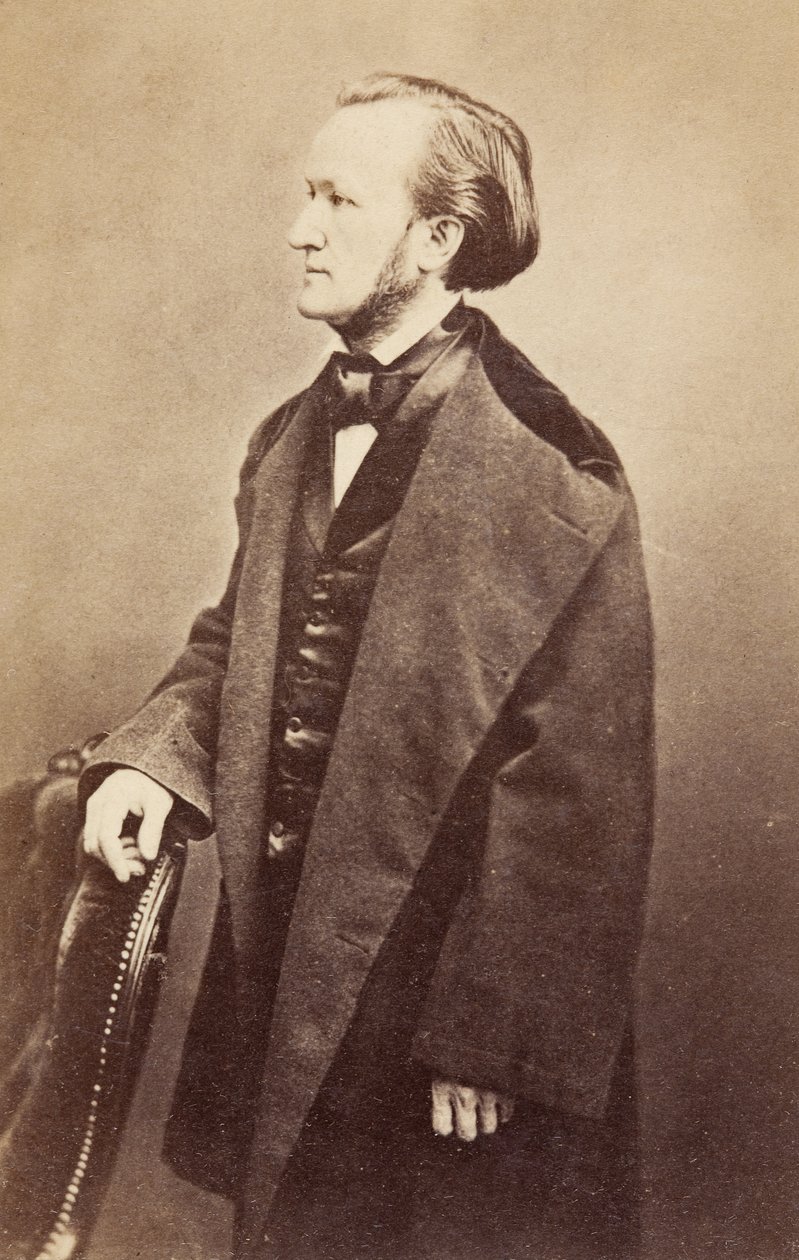 Portret van Richard Wagner, ca. 1860s (zwart-wit foto) door Unknown photographer