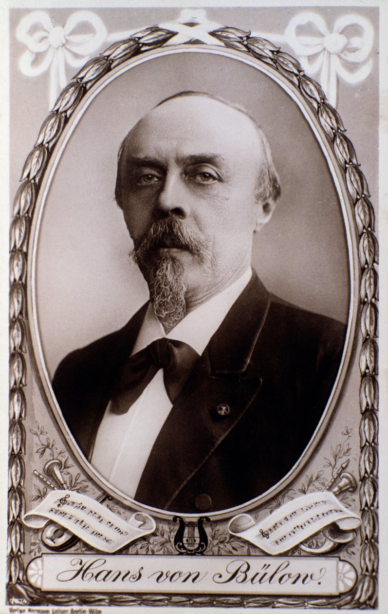 Portret van de Duitse dirigent en pianist Hans von Bülow door Unknown photographer