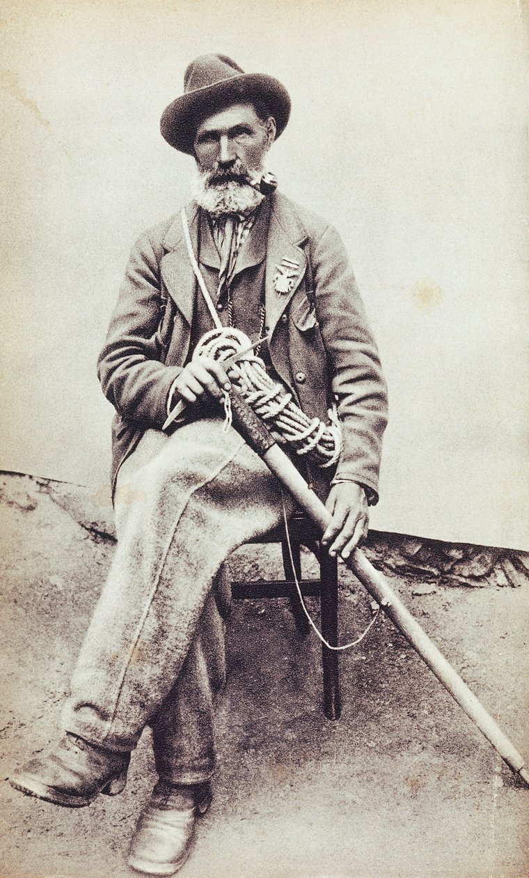 Portret van de Italiaanse bergbeklimmer Jean-Antoine Carrel (Valtournenche) door Unknown photographer
