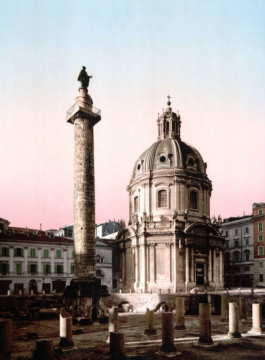 Rome. Uitzicht op Foro Trajano met kolom door Unknown photographer