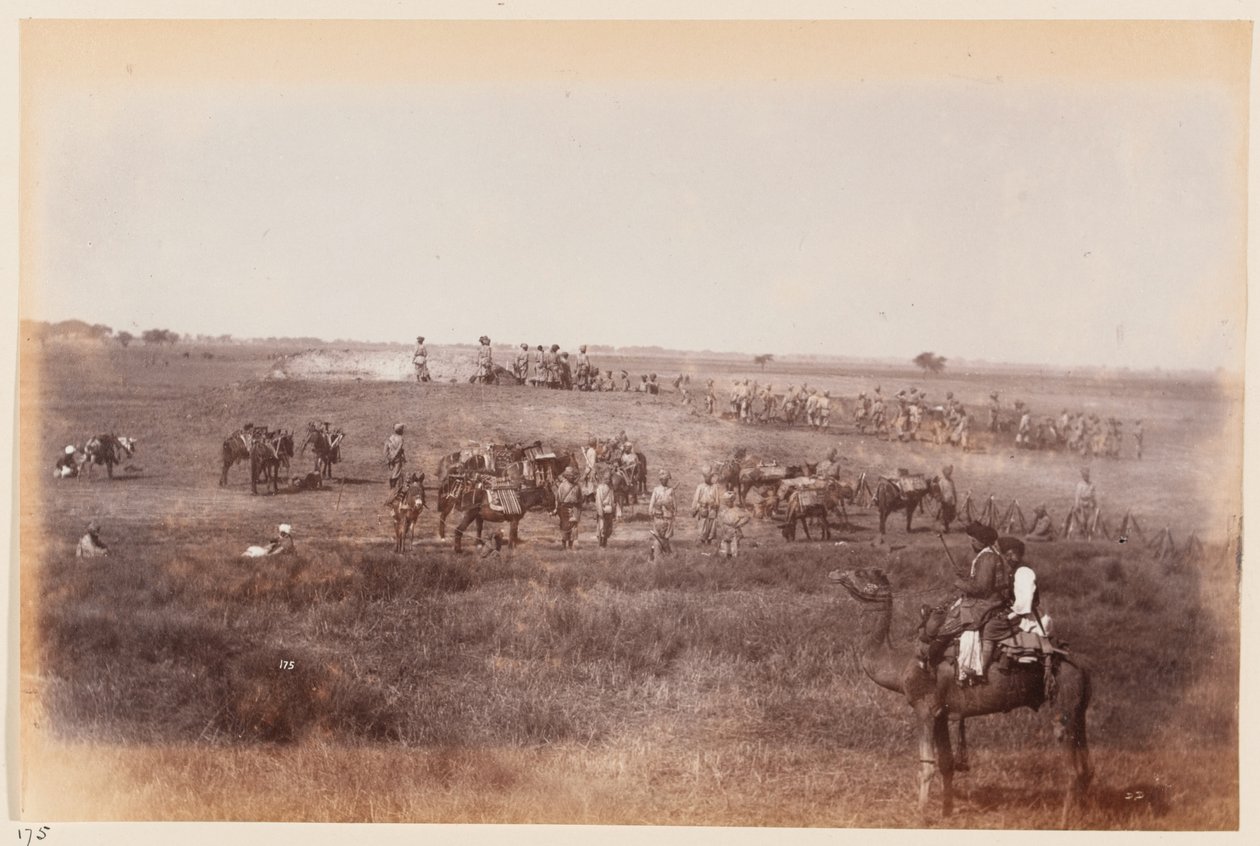 Sappers and Miners maken schuilgreppels tijdens het Delhi Camp of Exercise, circa 1885 door Unknown