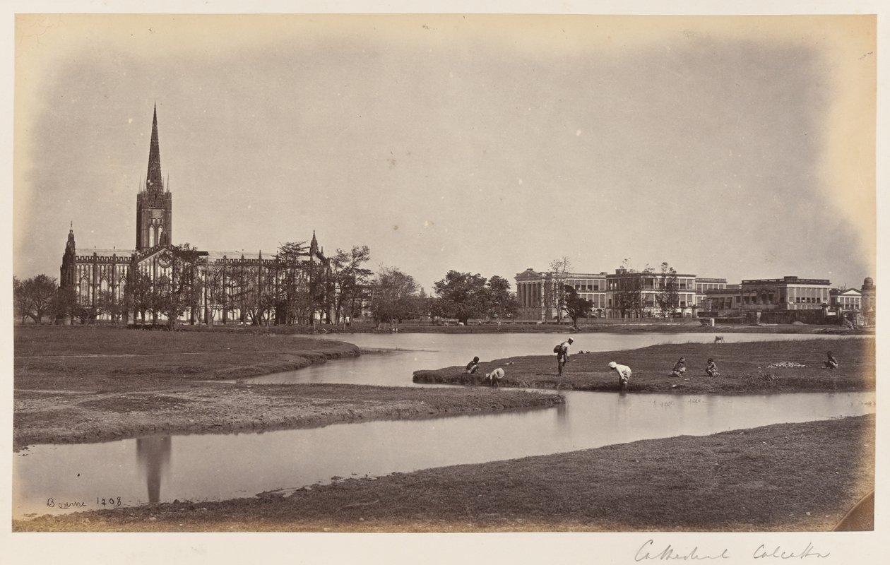 De kathedraal en het bisschoppelijk paleis, Calcutta door Unknown photographer