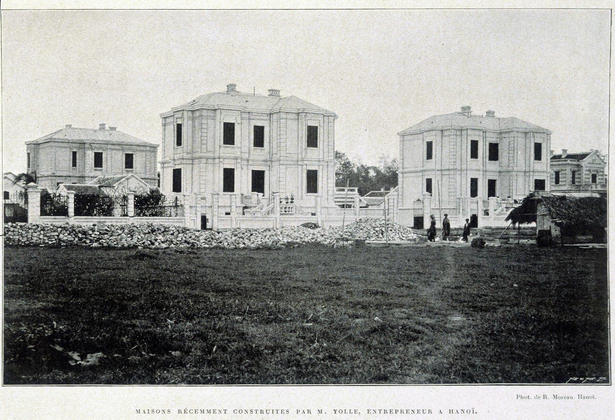 Stadshuizen gebouwd in Hanoi door ondernemer Yolle, "Le Tonkin in 1900" door Robert Dubois door Unknown photographer