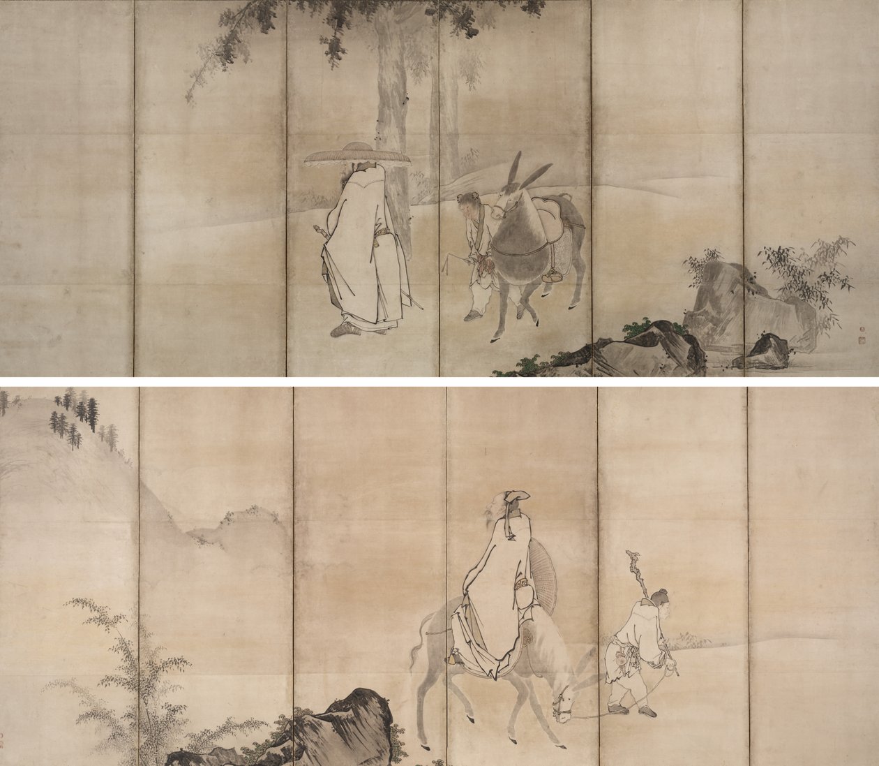Su Shi (So Shoku) en Pan Lang (Han Rō) door Unkoku Tōgan