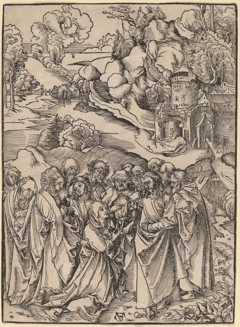 Christus en de apostelen en de heilige vrouwen door Urs Graf