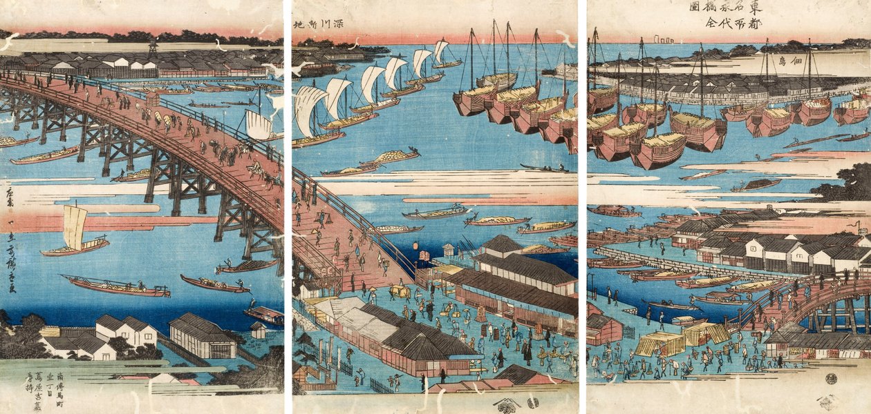 Houtsnede door Utagawa Hiroshige