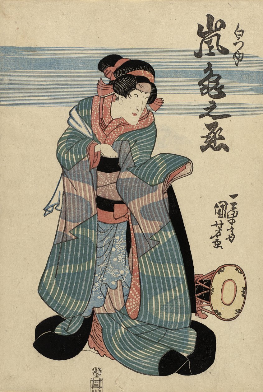 Acteur Arashi Kamenojo II als Shiratsuyu door Utagawa Kuniyoshi
