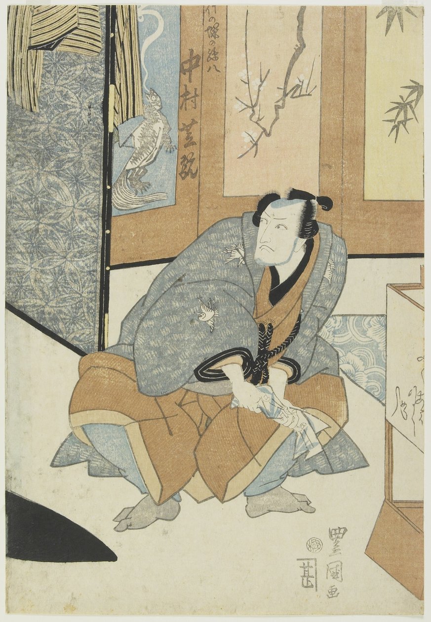 De acteur Nakamura Shikan als Magohachi van Takenozuka door Utagawa Toyokuni