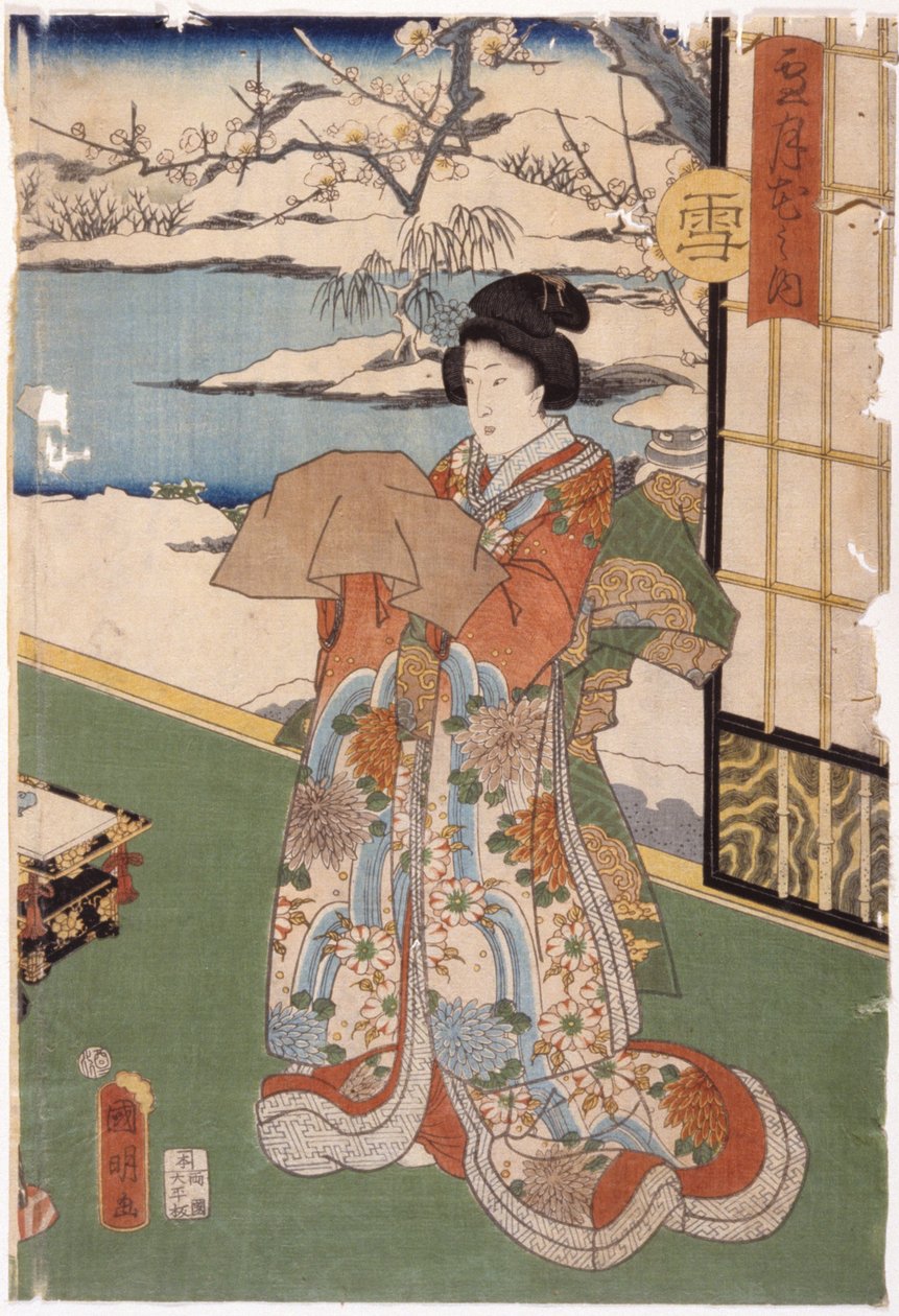Sneeuw door Utagawa (1835 1888) Kuniaki