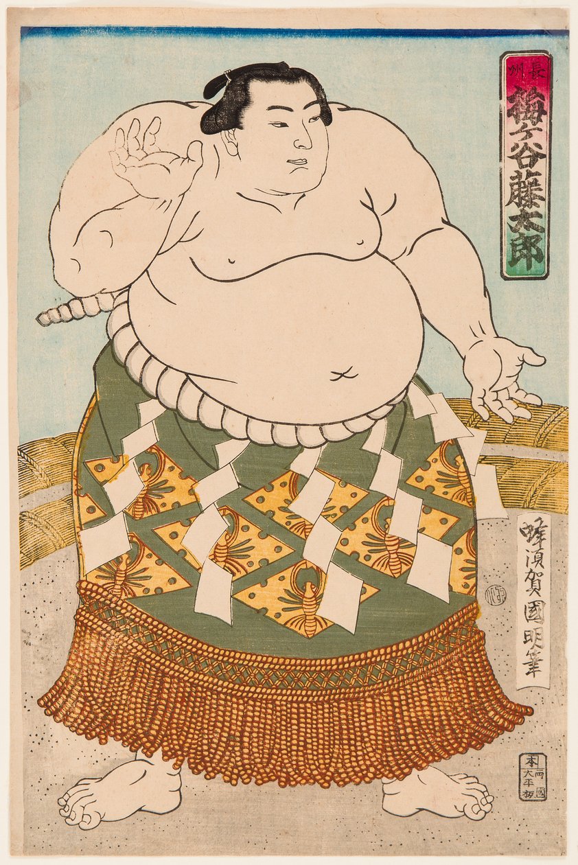 Portret van de sumoworstelaar Umgatani door Utagawa  Kuniaki