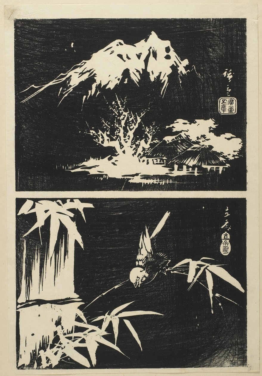 (Twee Beelden van Lithografie), midden 19e eeuw door Utagawa Hiroshige
