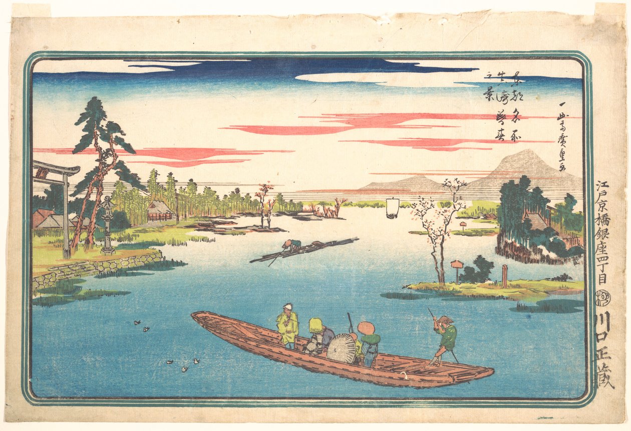 Gezicht op de late lente bij Masaki door Utagawa Hiroshige